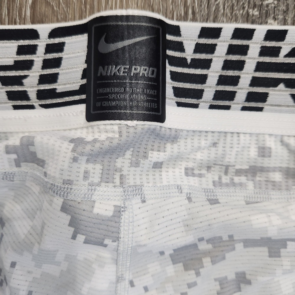 Nike Pro Hypercool Mens Compression Tights Digital Camo White Grey 828162-100 M - Picture 7 of 7
